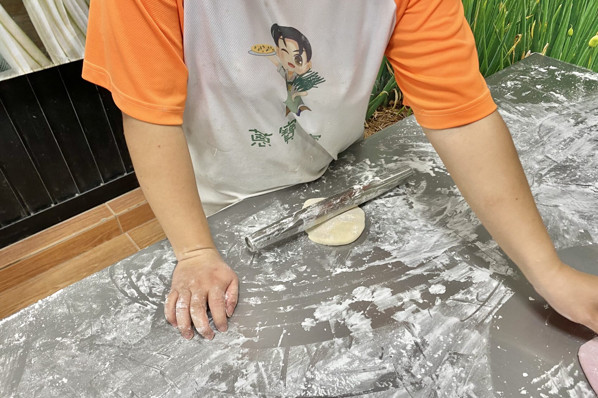 蔥油餅の作成工程